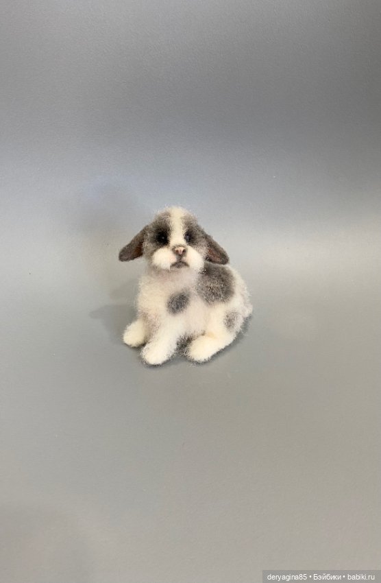 Кролик — Валяные игрушки из шерсти: сухое валяние (фото 9)