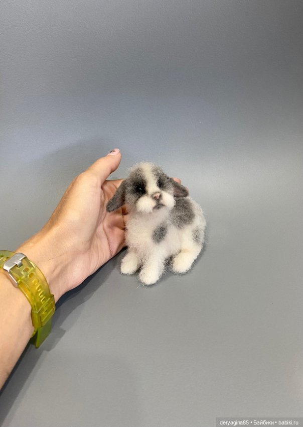 Кролик — Валяные игрушки из шерсти: сухое валяние (фото 7)