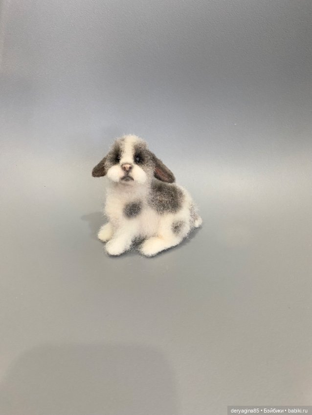 Кролик — Валяные игрушки из шерсти: сухое валяние (фото 10)