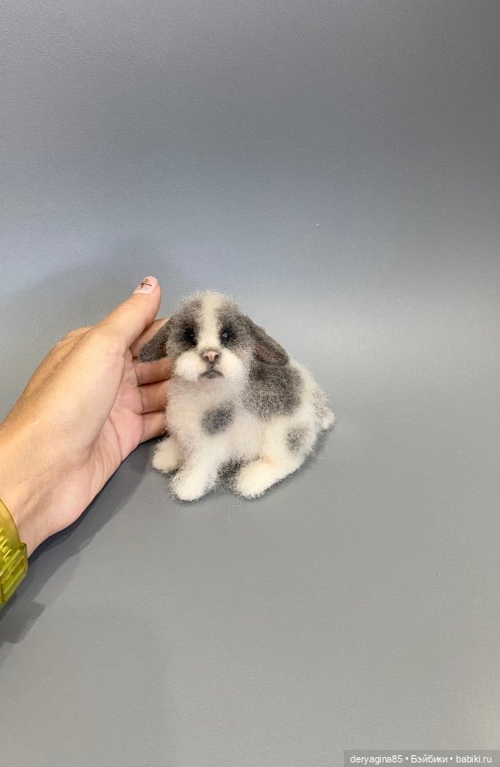 Кролик — Валяные игрушки из шерсти: сухое валяние (фото 8)