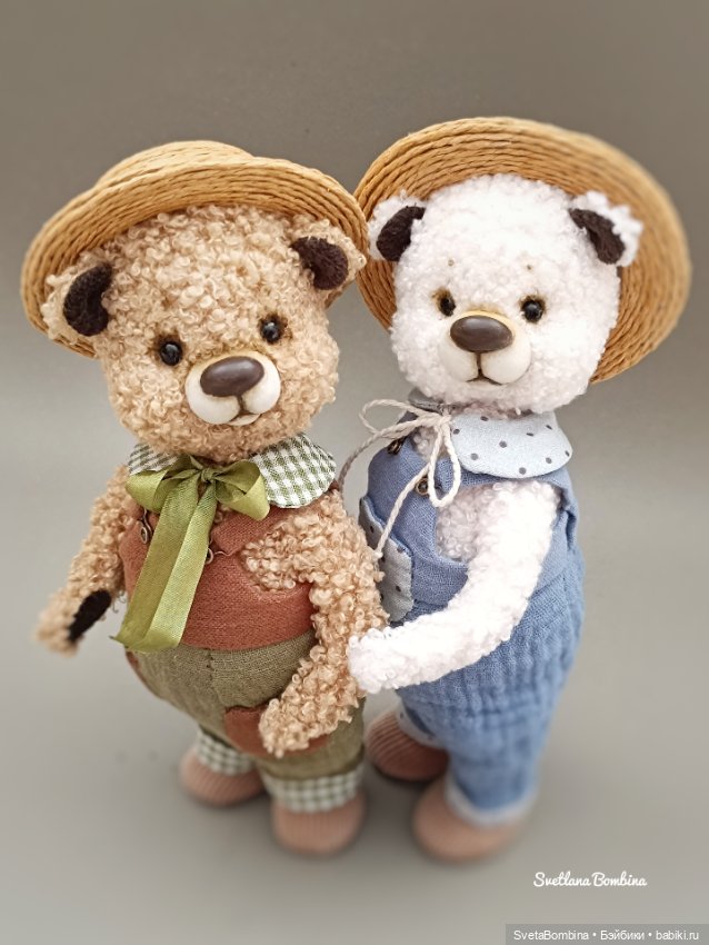 Капучинка и Пломбирчик — Игрушки в смешанной технике (мех и глина): Арт