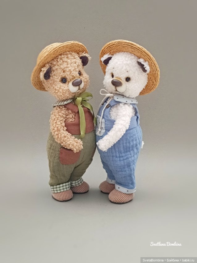 Капучинка и Пломбирчик — Игрушки в смешанной технике (мех и глина): Арт