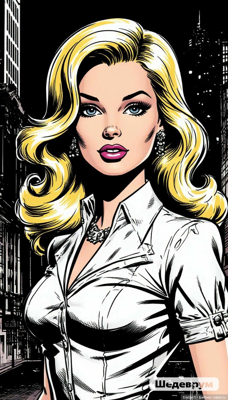 Барби в стиле супергеройских комиксов (нейросеть) 💝