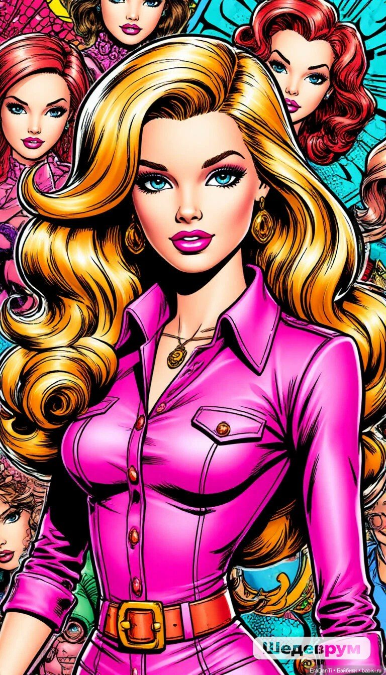 Барби в стиле супергеройских комиксов (нейросеть) 💝