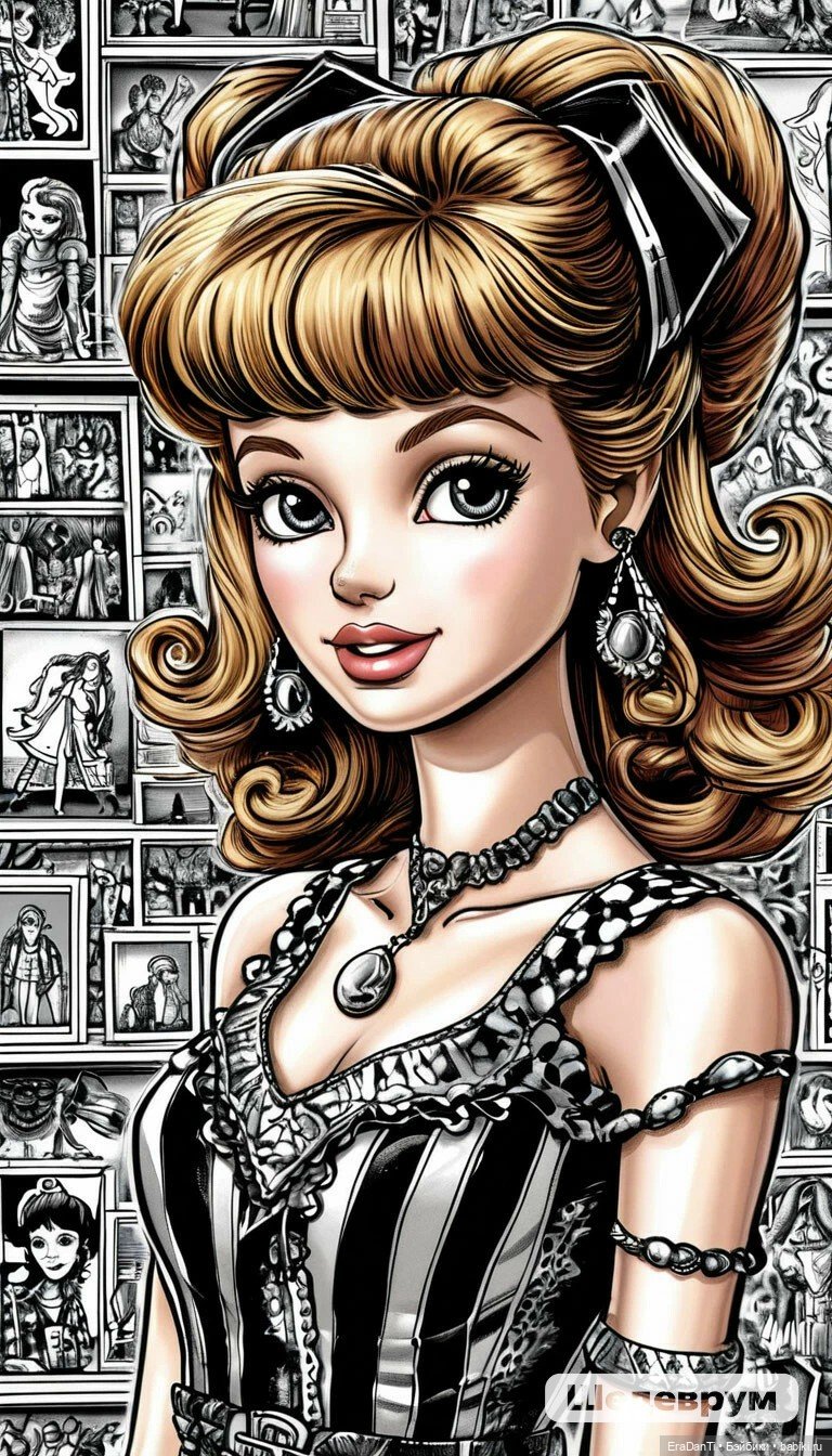 Барби в стиле супергеройских комиксов (нейросеть) 💝 (фото 2)