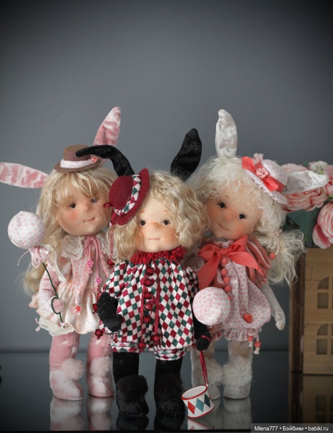 Зайки — Авторские текстильные куклы: Вальдорфские