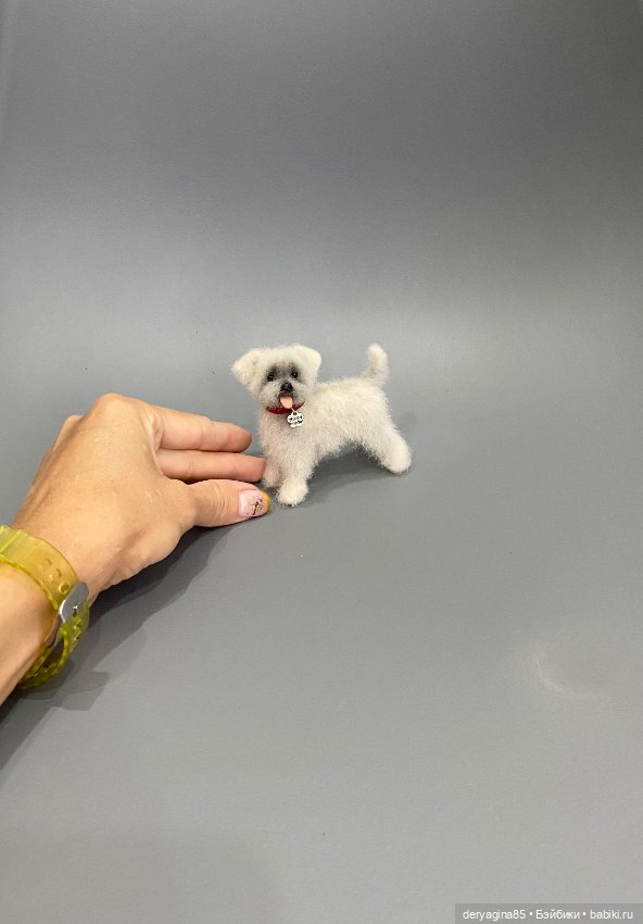 Болонка — Валяные игрушки из шерсти: сухое валяние (фото 2)