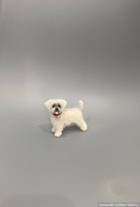 Болонка — Валяные игрушки из шерсти: сухое валяние (фото 4)