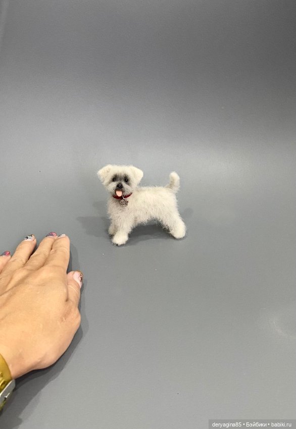 Болонка — Валяные игрушки из шерсти: сухое валяние (фото 8)