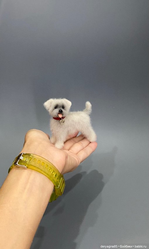 Болонка — Валяные игрушки из шерсти: сухое валяние (фото 6)