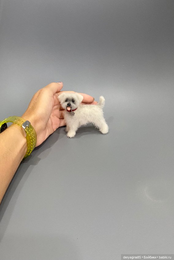 Болонка — Валяные игрушки из шерсти: сухое валяние (фото 3)