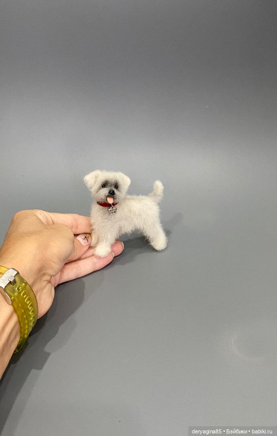 Болонка — Валяные игрушки из шерсти: сухое валяние (фото 5)