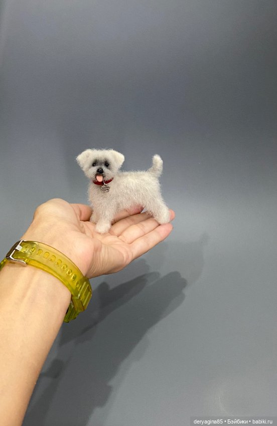 Болонка — Валяные игрушки из шерсти: сухое валяние (фото 9)