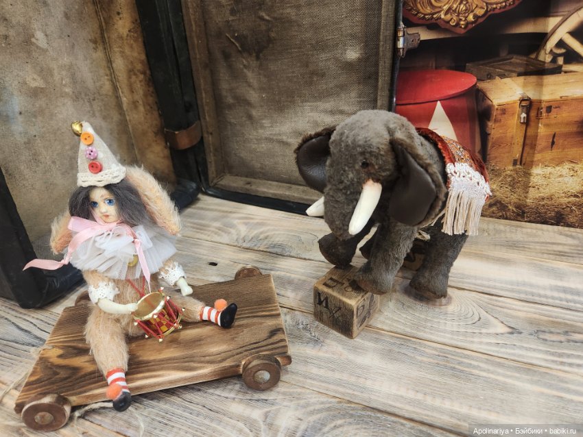 🎪 Винтажный Цирковой Слон на тележке— очарование ручной работы! 🐘✨ (фото 9)