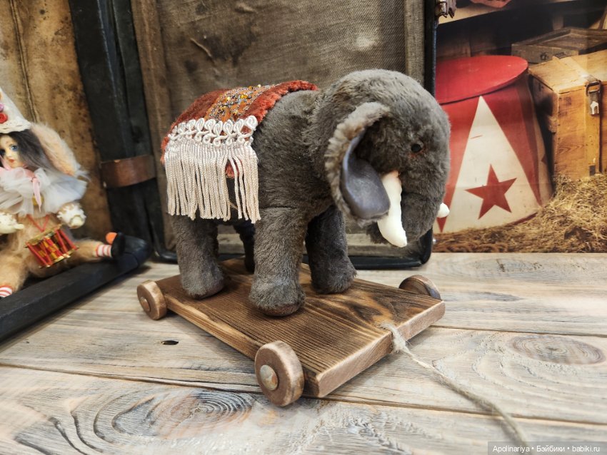 🎪 Винтажный Цирковой Слон на тележке— очарование ручной работы! 🐘✨ (фото 7)