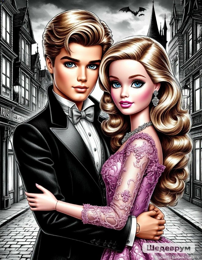 Готическая Барби 🧛🏼‍♀️🧛🏻‍♂️(нейросеть)