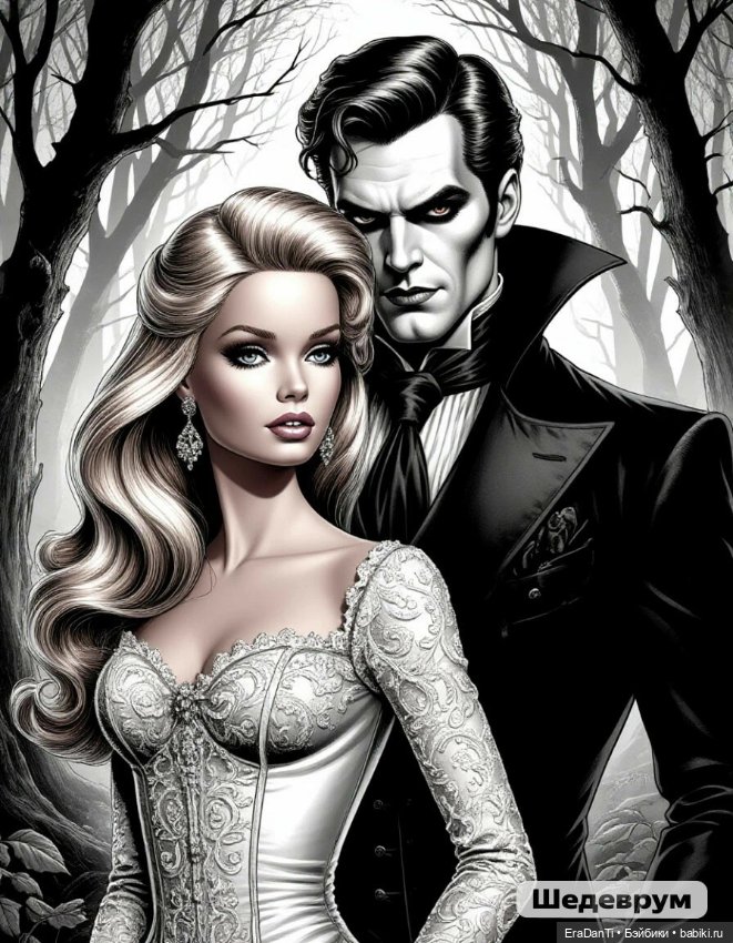 Готическая Барби 🧛🏼‍♀️🧛🏻‍♂️(нейросеть)