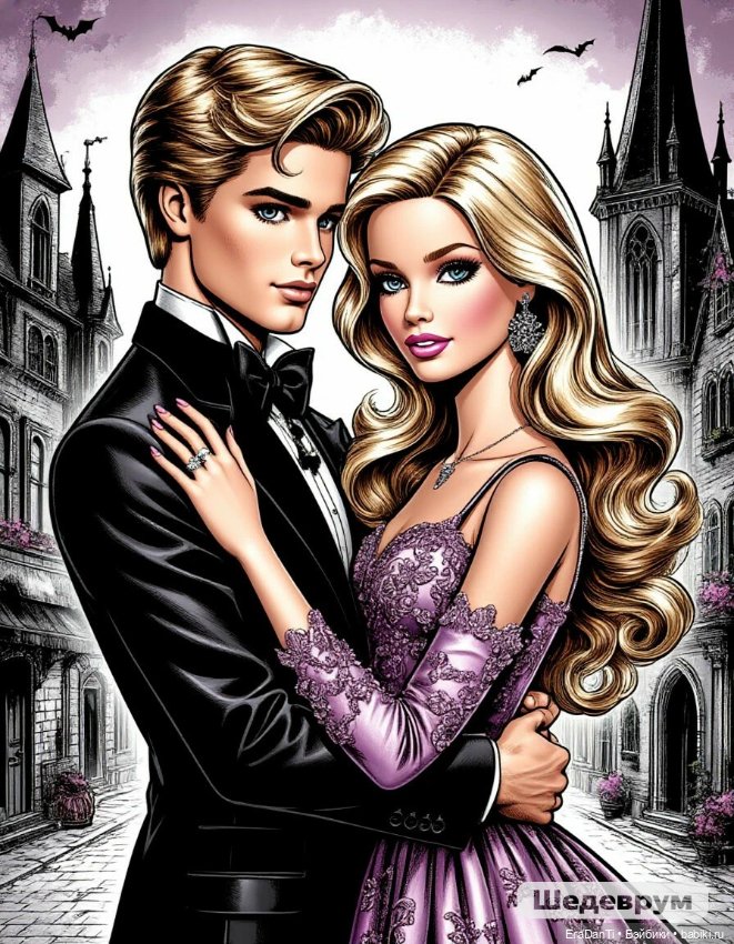 Готическая Барби 🧛🏼‍♀️🧛🏻‍♂️(нейросеть)