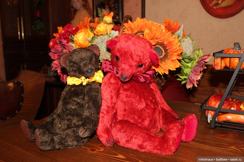 Огонёк и Имбирь - осенние мишки Тедди