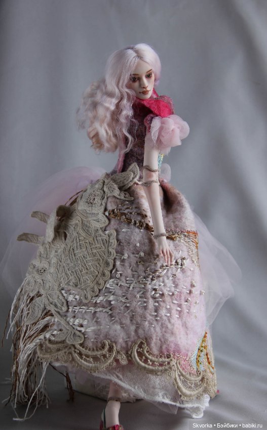 Сирин и Алконост. Фарфоровые шарнирные куклы (фото 8)