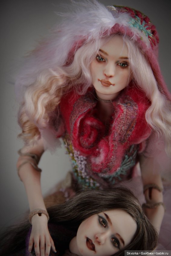 Сирин и Алконост. Фарфоровые шарнирные куклы