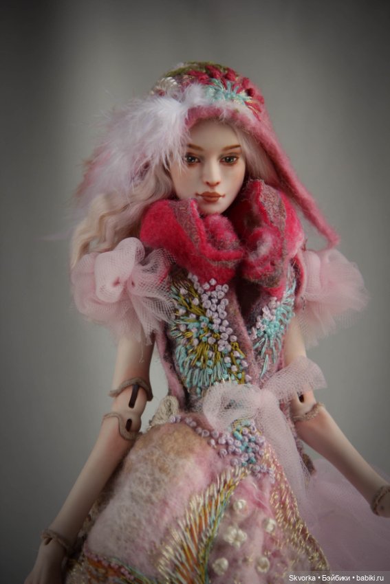 Сирин и Алконост. Фарфоровые шарнирные куклы (фото 9)