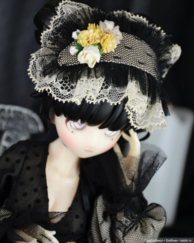 Кофейный зайчик в черных кружевах (фото 4)