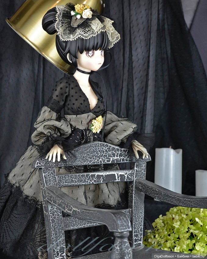 Кофейный зайчик в черных кружевах (фото 5)