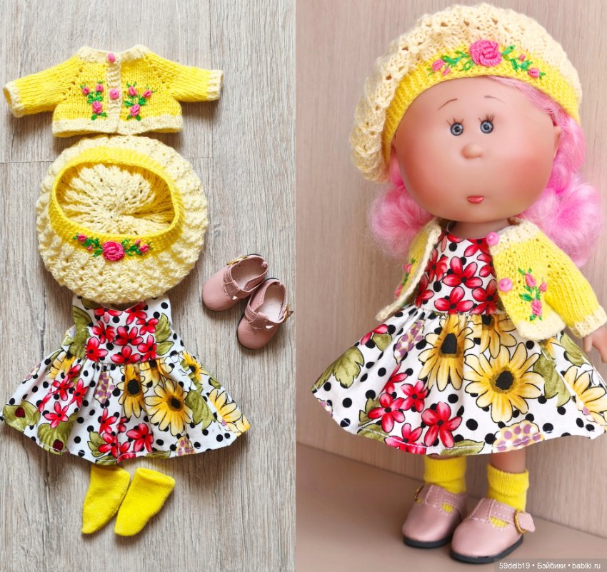 Новый яркий нарядик с вышивкой для Мии 23 см