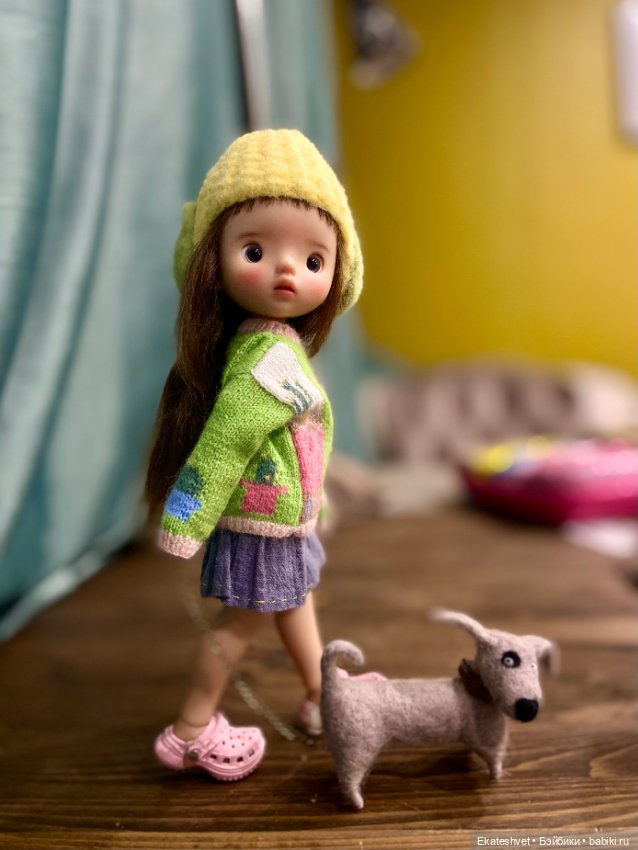 Свитер для кукол формата 1/6 жаккард/интарсия изнанка (фото 7)