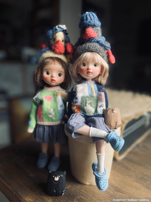Свитер для кукол формата 1/6 жаккард/интарсия изнанка (фото 6)