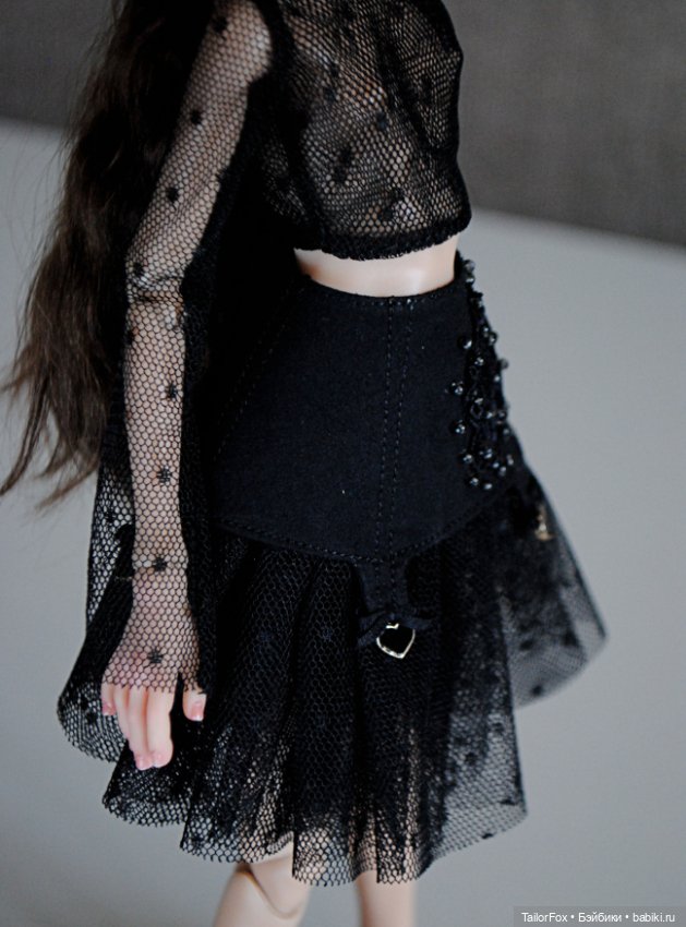 Черный комплект из сеточки для Птички Лоры (фото 9)