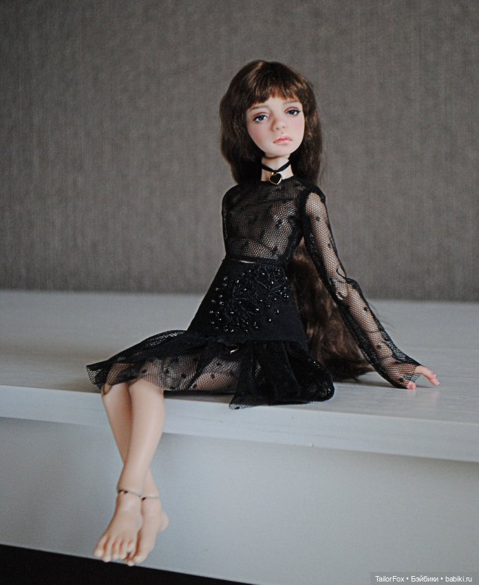 Черный комплект из сеточки для Птички Лоры (фото 8)