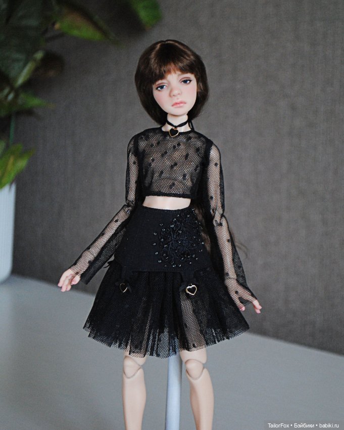 Черный комплект из сеточки для Птички Лоры