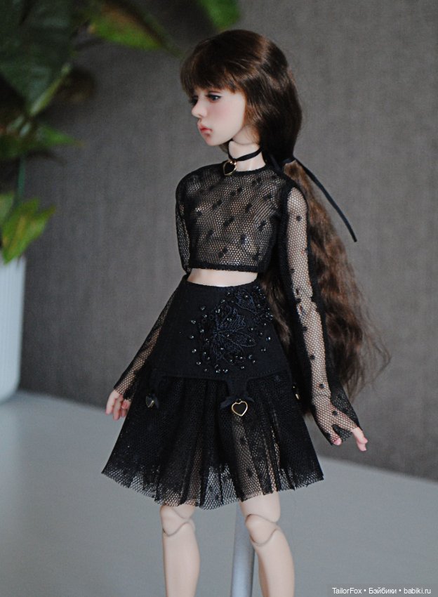 Черный комплект из сеточки для Птички Лоры