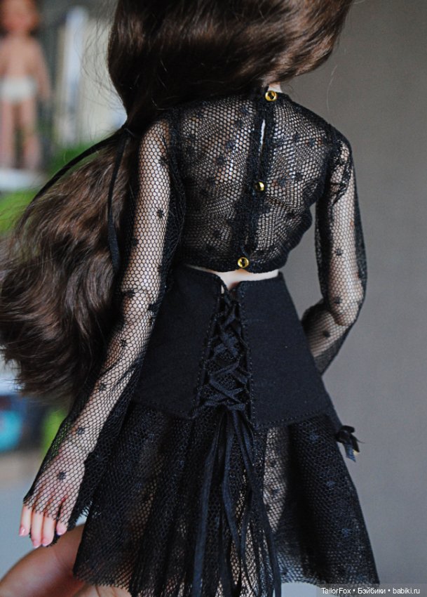 Черный комплект из сеточки для Птички Лоры (фото 7)