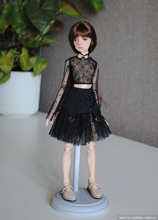 Черный комплект из сеточки для Птички Лоры (фото 3)