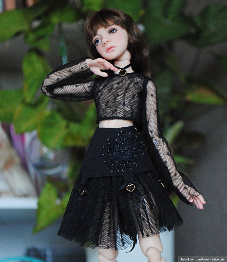 Черный комплект из сеточки для Птички Лоры (фото 10)