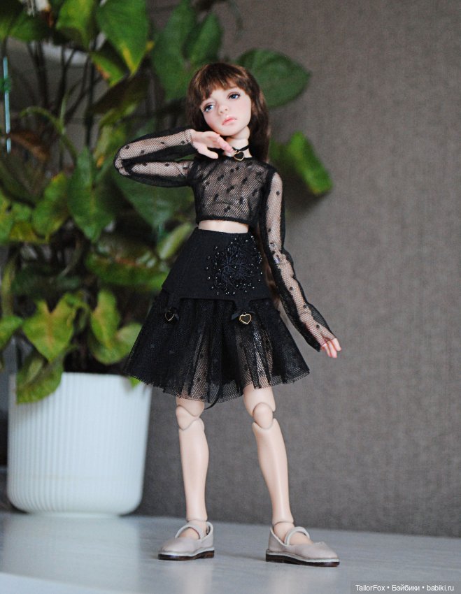 Черный комплект из сеточки для Птички Лоры (фото 5)