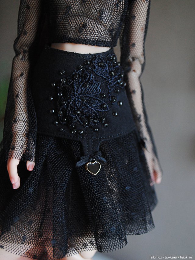 Черный комплект из сеточки для Птички Лоры (фото 6)