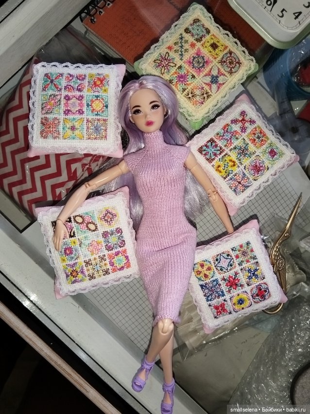 Мои вышитые подушечки — Кукольная миниатюра своими руками: еда