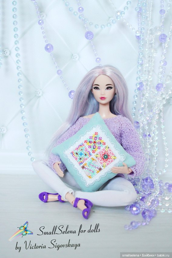 Мои вышитые подушечки — Кукольная миниатюра своими руками: еда (фото 5)