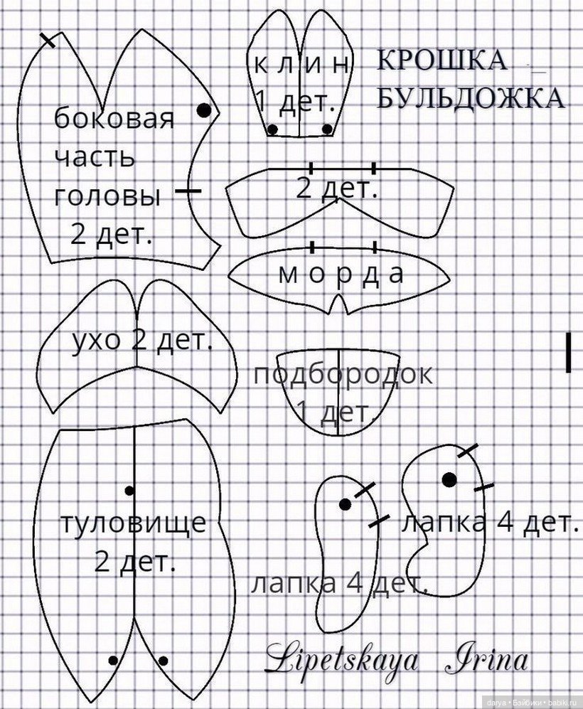 Бульдожка с выкройкой от Ирины Липецкой (фото 3)
