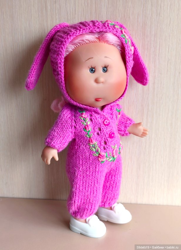 Вязаный комбинезончик с вышивкой рококо для мини Мии (фото 4)