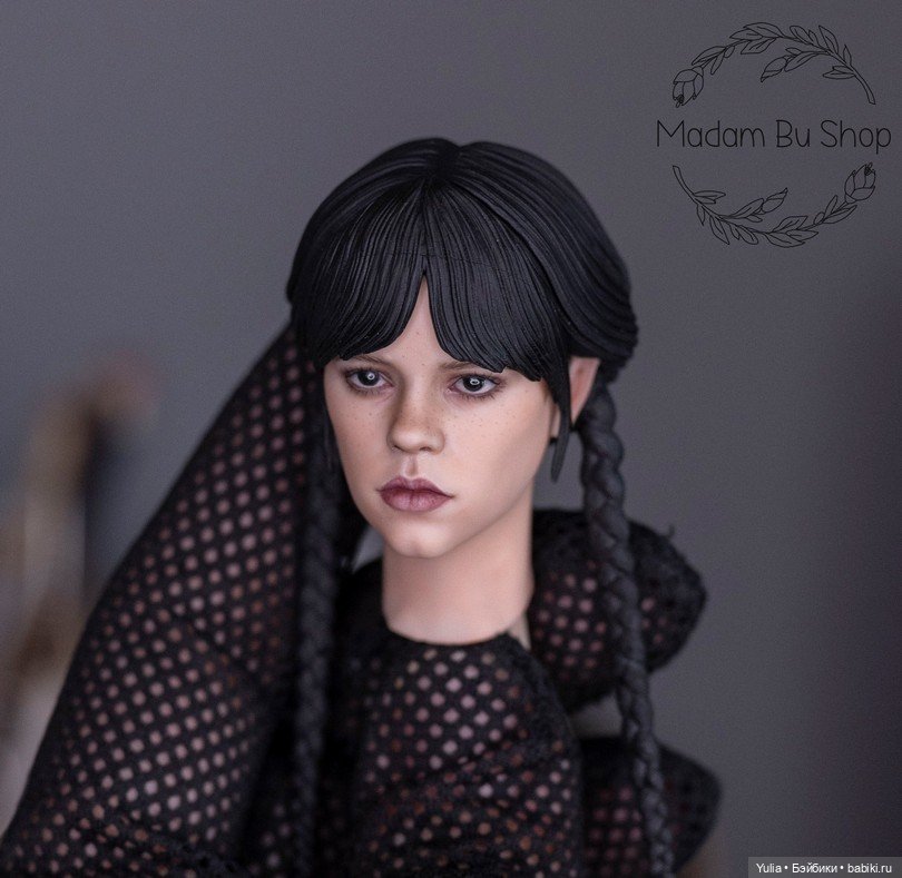 Кастом головы Уэнсдэй Аддамс - Мадам Бу (фото 6)