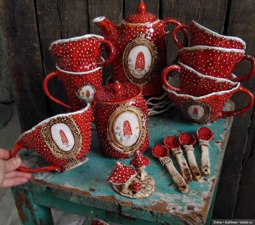 Волшебные мухоморчики ручной работы Валентины Фадеевой, ceramictales