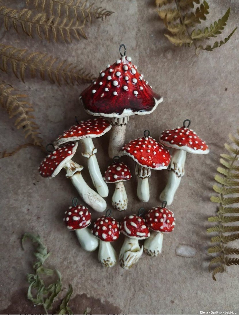 Волшебные мухоморчики ручной работы Валентины Фадеевой, ceramictales