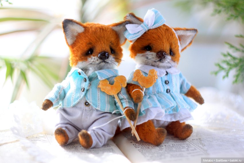 Лисята с петушками — Авторские мишки Тедди и друзья: фото