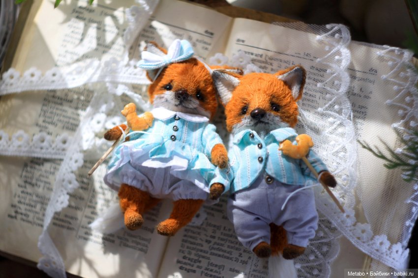 Лисята с петушками — Авторские мишки Тедди и друзья: фото