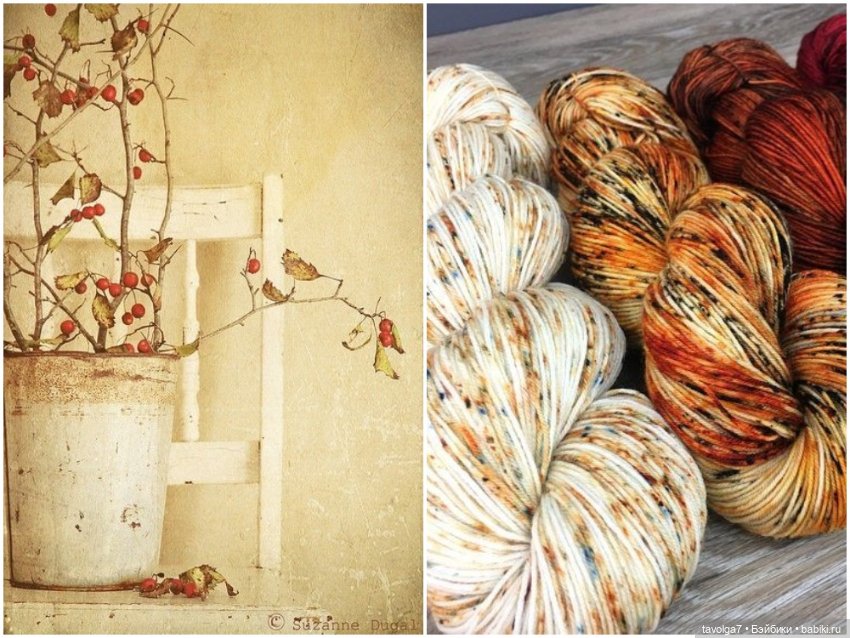 Клубки и вязание в осенних тонах (фото 7)